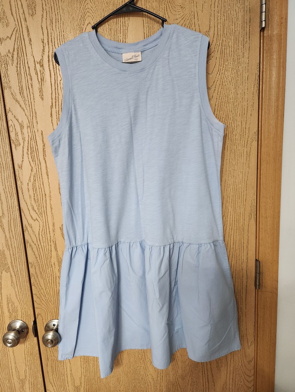 Universal Thread Light Blue Sleeveless Womens Dress Casual Tiered W/pockets